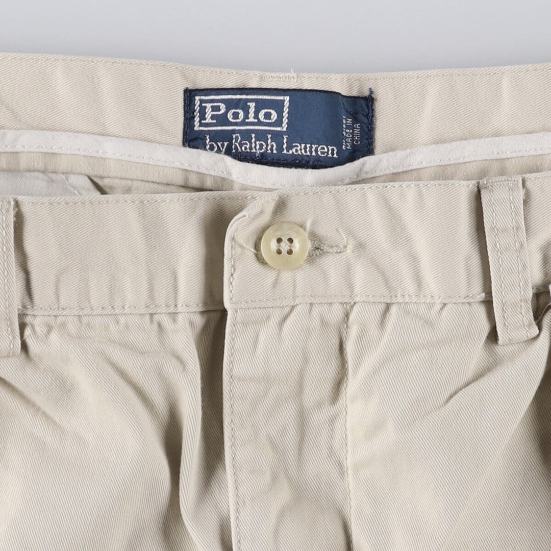 Ralph Lauren POLO by Ralph Lauren TYLER SHORT Two-pleat chino shorts, short pants, men's size W36 cotton Beige type Vintage Second Hand