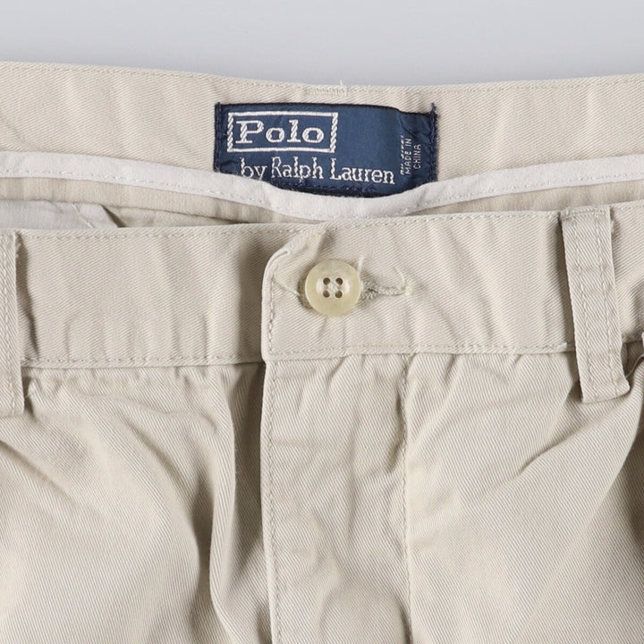 Ralph Lauren POLO by Ralph Lauren TYLER SHORT Two-pleat chino shorts, short pants, men's size W36 cotton Beige type Vintage Second Hand