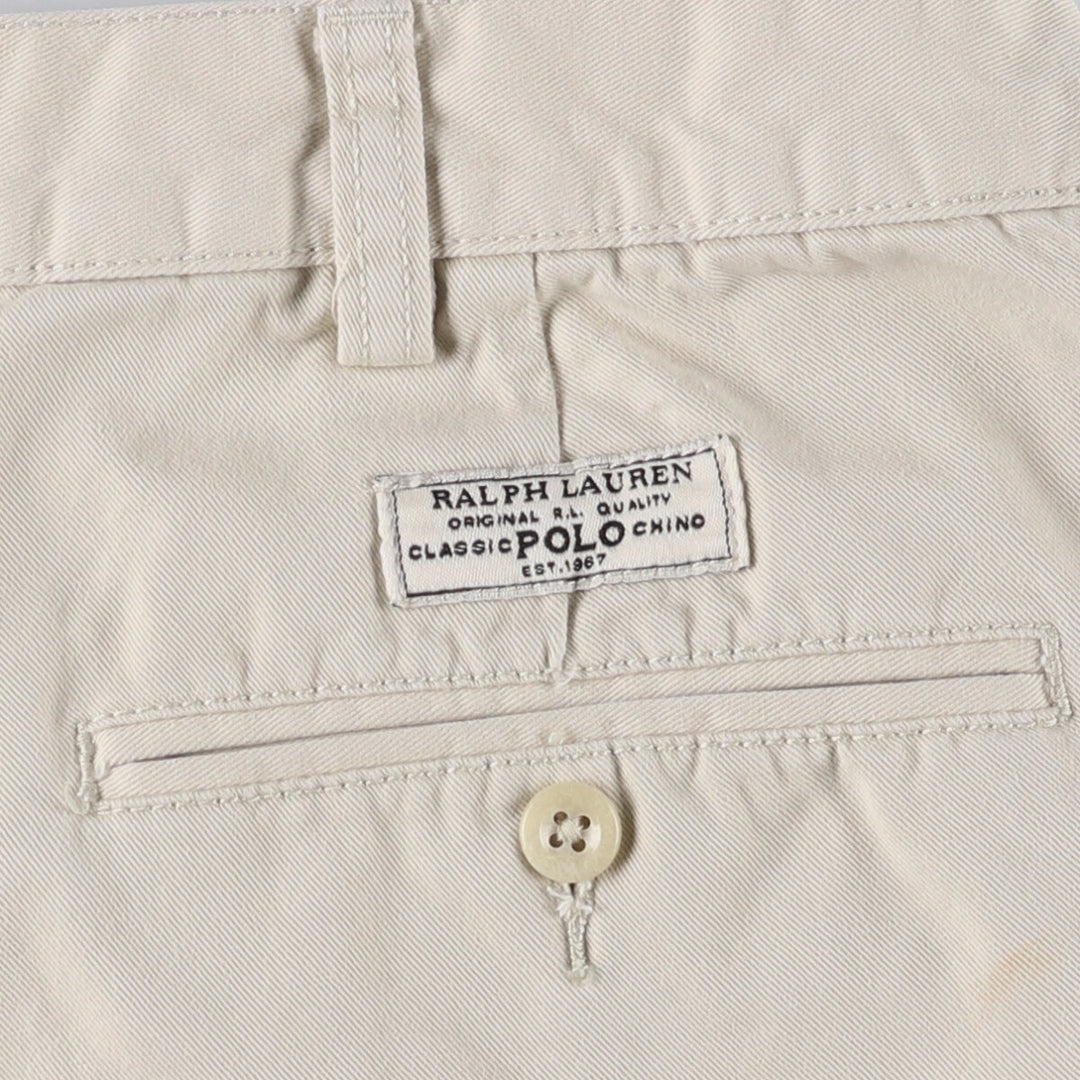 Ralph Lauren POLO by Ralph Lauren TYLER SHORT Two-pleat chino shorts, short pants, men's size W36 cotton Beige type Vintage Second Hand