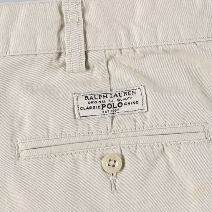 Ralph Lauren POLO by Ralph Lauren TYLER SHORT Two-pleat chino shorts, short pants, men's size W36 cotton Beige type Vintage Second Hand