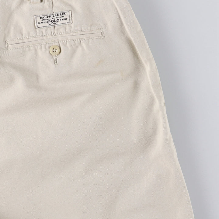 Ralph Lauren POLO by Ralph Lauren TYLER SHORT Two-pleat chino shorts, short pants, men's size W36 cotton Beige type Vintage Second Hand
