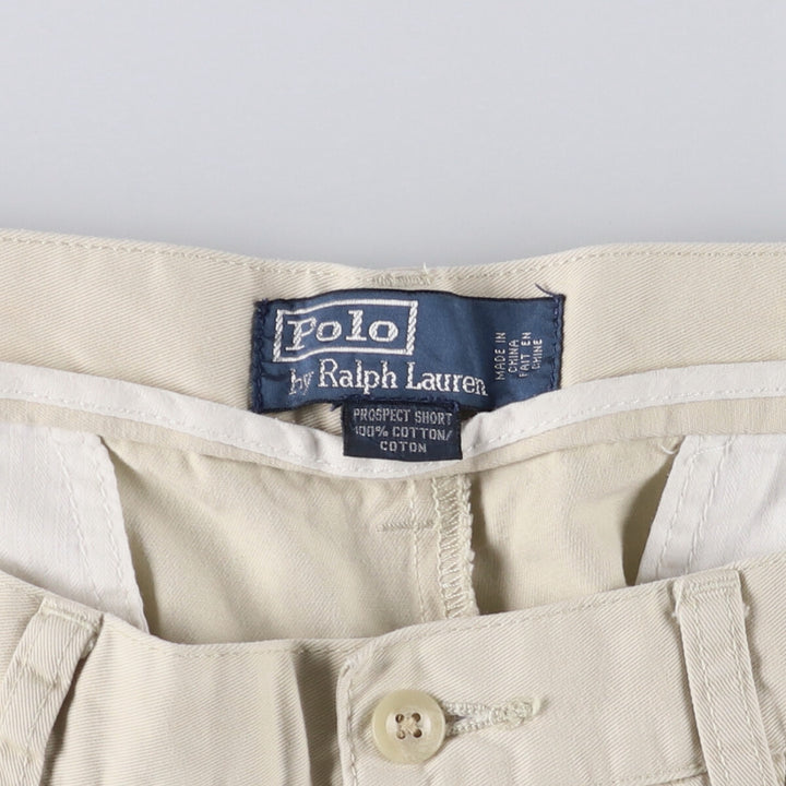 Ralph Lauren POLO by Ralph Lauren PROSPECT SHORT chino shorts, men's size W37 cotton Beige type Vintage Second Hand