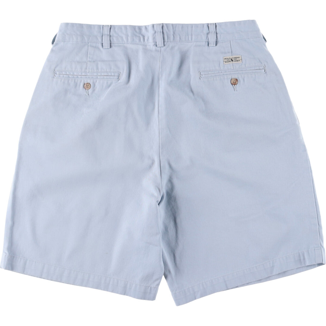 Ralph Lauren POLO RALPH LAUREN Two-pleat Chino Shorts Shorts Men's W34 equivalent cotton Blue type light blue Vintage Second Hand