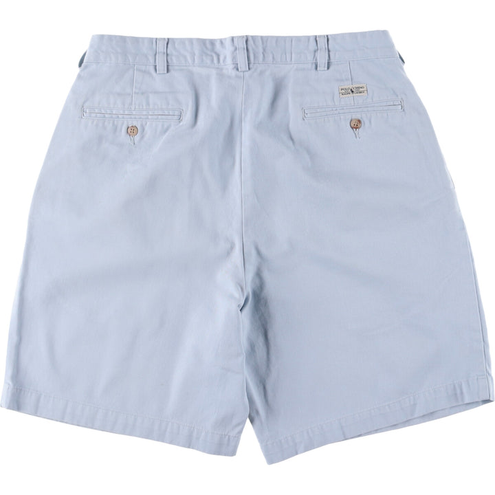 Ralph Lauren POLO RALPH LAUREN Two-pleat Chino Shorts Shorts Men's W34 equivalent cotton Blue type light blue Vintage Second Hand