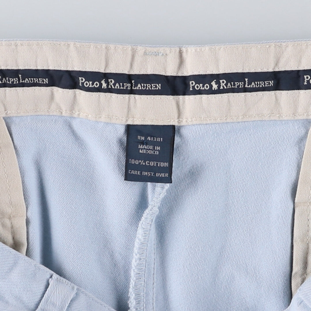 Ralph Lauren POLO RALPH LAUREN Two-pleat Chino Shorts Shorts Men's W34 equivalent cotton Blue type light blue Vintage Second Hand