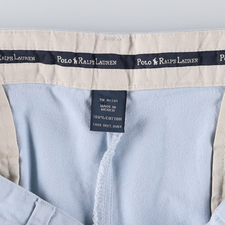Ralph Lauren POLO RALPH LAUREN Two-pleat Chino Shorts Shorts Men's W34 equivalent cotton Blue type light blue Vintage Second Hand