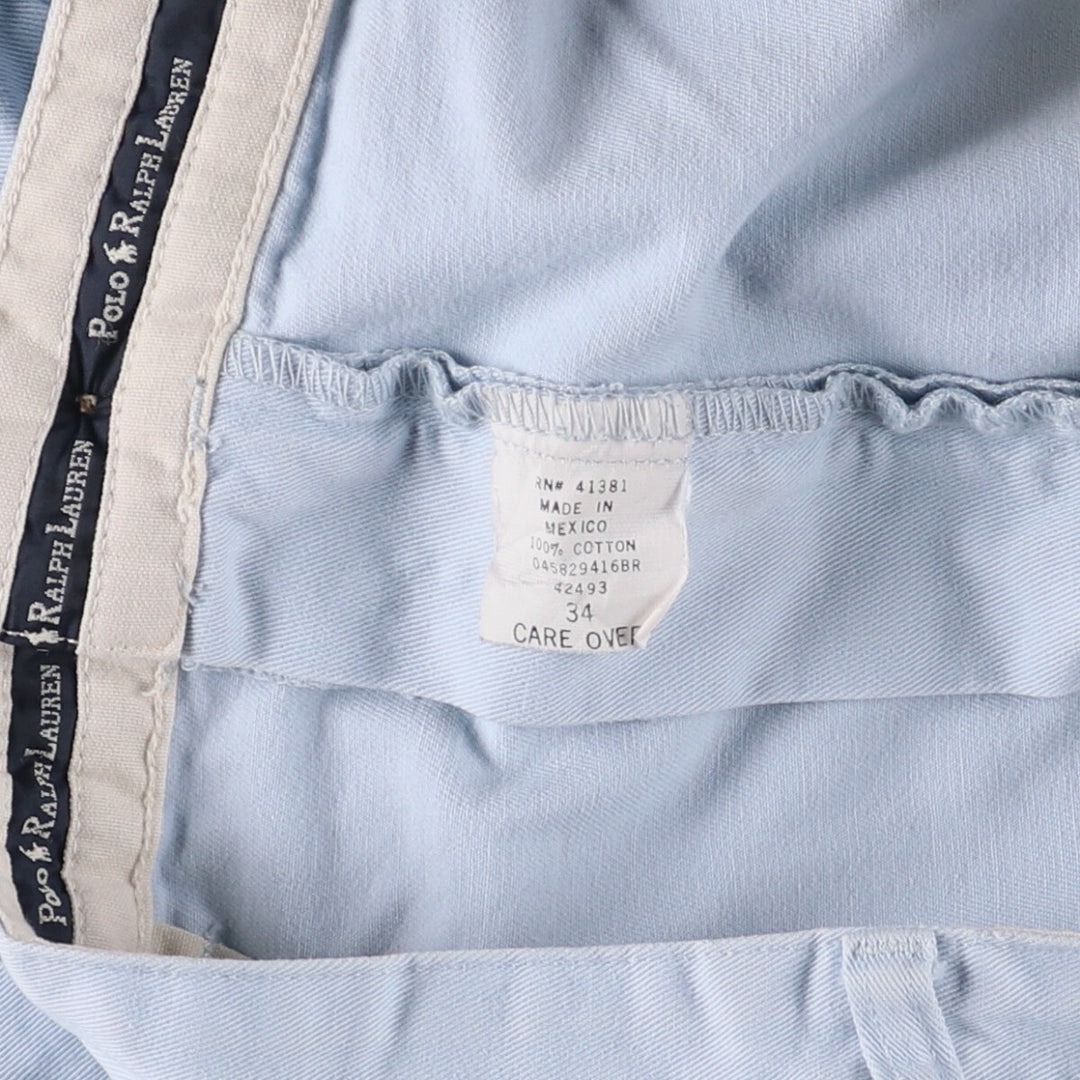 Ralph Lauren POLO RALPH LAUREN Two-pleat Chino Shorts Shorts Men's W34 equivalent cotton Blue type light blue Vintage Second Hand