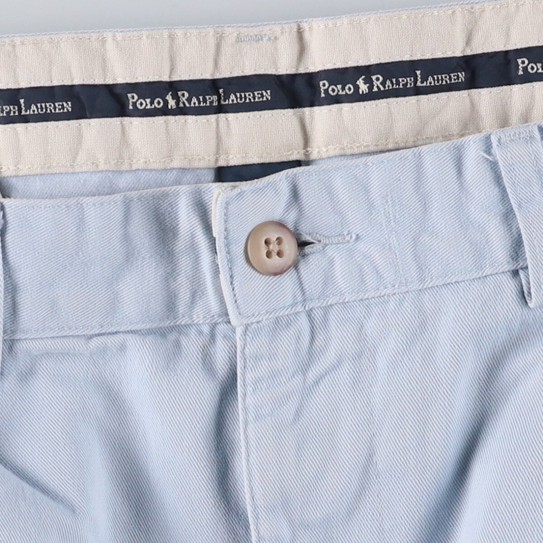 Ralph Lauren POLO RALPH LAUREN Two-pleat Chino Shorts Shorts Men's W34 equivalent cotton Blue type light blue Vintage Second Hand