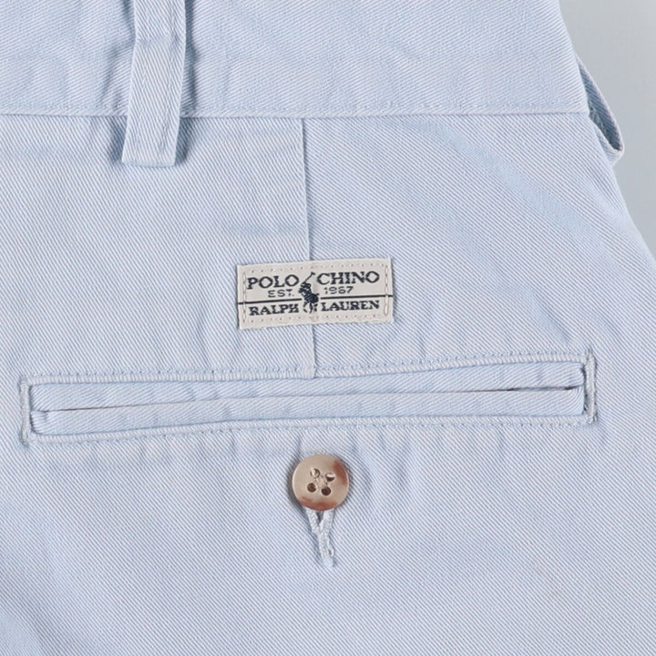 Ralph Lauren POLO RALPH LAUREN Two-pleat Chino Shorts Shorts Men's W34 equivalent cotton Blue type light blue Vintage Second Hand