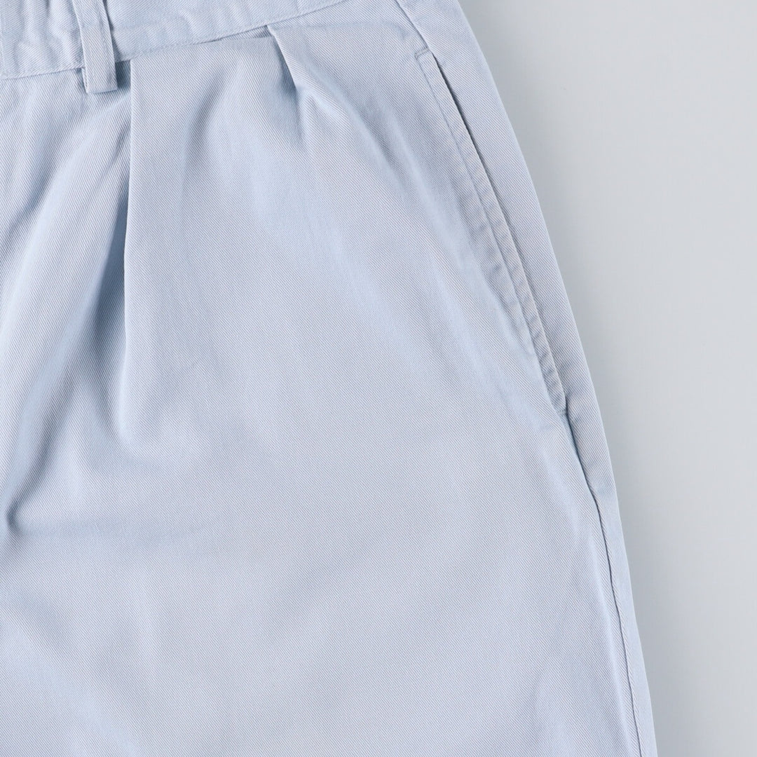 Ralph Lauren POLO RALPH LAUREN Two-pleat Chino Shorts Shorts Men's W34 equivalent cotton Blue type light blue Vintage Second Hand