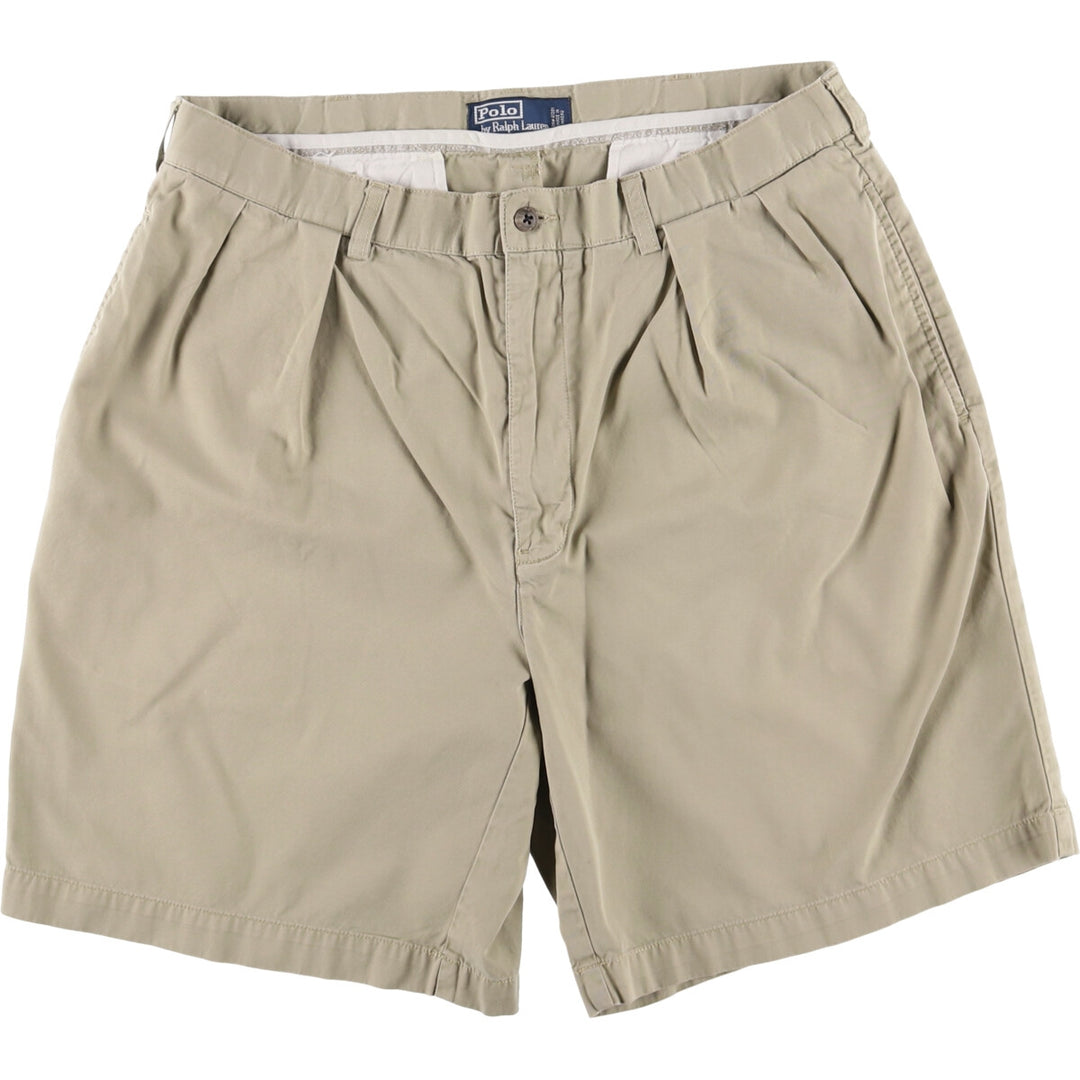 Ralph Lauren POLO by Ralph Lauren TYLER SHORT Two-pleat chino shorts, short pants, men's w35 equivalent cotton Beige type Vintage Second Hand