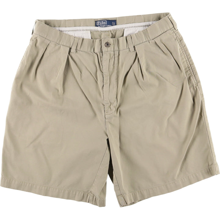 Ralph Lauren POLO by Ralph Lauren TYLER SHORT Two-pleat chino shorts, short pants, men's w35 equivalent cotton Beige type Vintage Second Hand