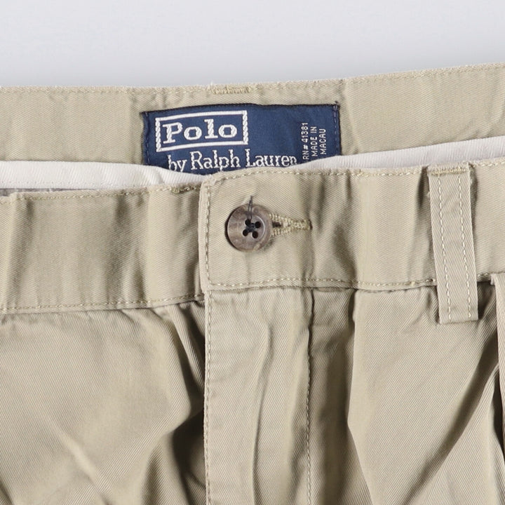 Ralph Lauren POLO by Ralph Lauren TYLER SHORT Two-pleat chino shorts, short pants, men's w35 equivalent cotton Beige type Vintage Second Hand