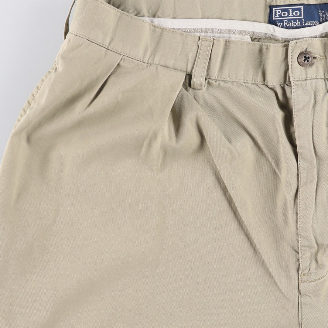 Ralph Lauren POLO by Ralph Lauren TYLER SHORT Two-pleat chino shorts, short pants, men's w35 equivalent cotton Beige type Vintage Second Hand