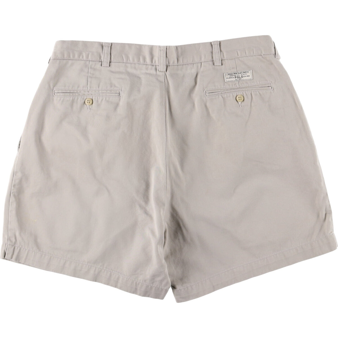 Ralph Lauren POLO by Ralph Lauren ANDREW SHORT Two-pleat chino shorts, short pants, men's size W36 cotton pale white type Vintage Second Hand