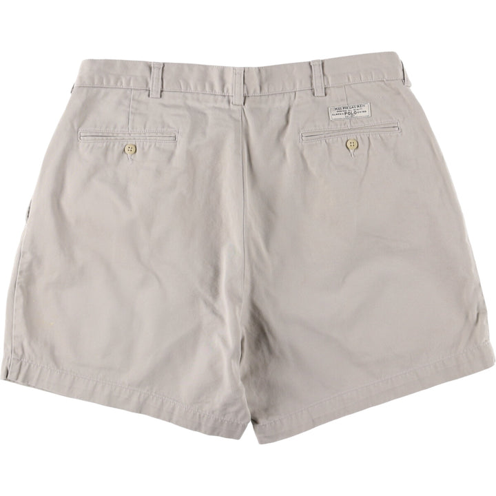 Ralph Lauren POLO by Ralph Lauren ANDREW SHORT Two-pleat chino shorts, short pants, men's size W36 cotton pale white type Vintage Second Hand