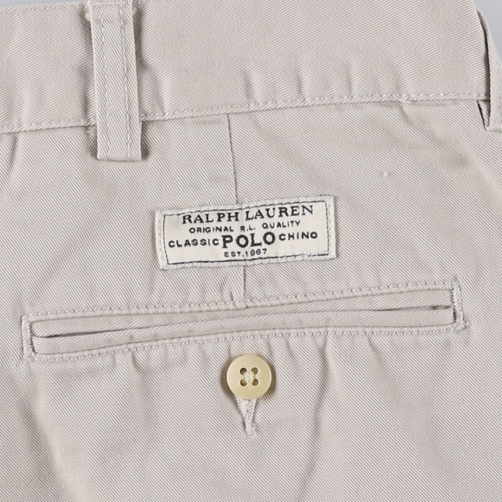 Ralph Lauren POLO by Ralph Lauren ANDREW SHORT Two-pleat chino shorts, short pants, men's size W36 cotton pale white type Vintage Second Hand
