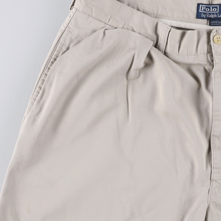Ralph Lauren POLO by Ralph Lauren ANDREW SHORT Two-pleat chino shorts, short pants, men's size W36 cotton pale white type Vintage Second Hand