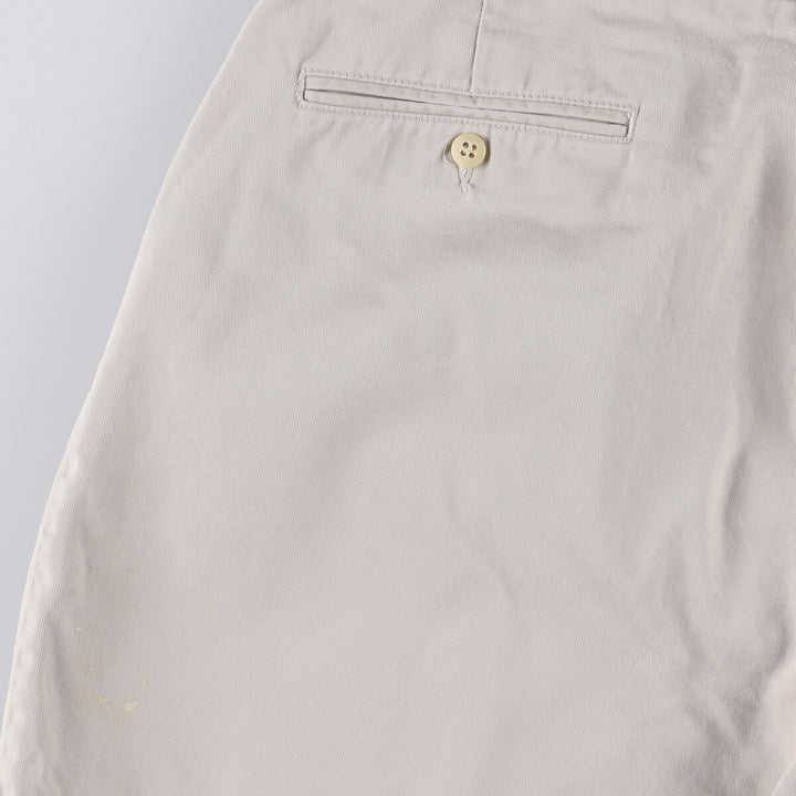 Ralph Lauren POLO by Ralph Lauren ANDREW SHORT Two-pleat chino shorts, short pants, men's size W36 cotton pale white type Vintage Second Hand