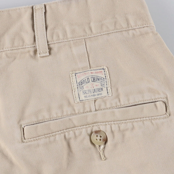 Ralph Lauren POLO by Ralph Lauren Two-pleat Chino Shorts Shorts Men's W35 equivalent cotton Beige type Vintage Second Hand