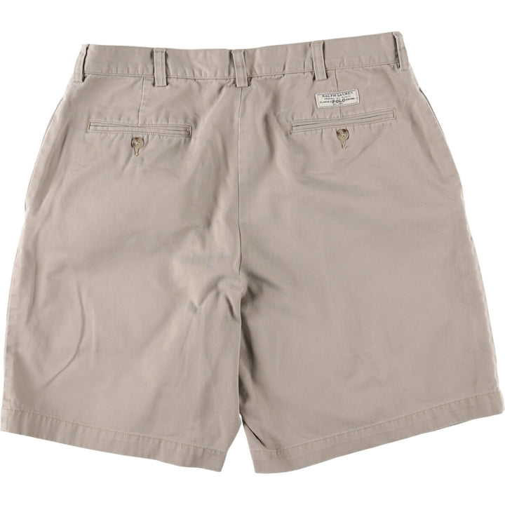 Ralph Lauren POLO by Ralph Lauren TYLER SHORT Two-pleat chino shorts, short pants, men's size W34 cotton Beige type Vintage Second Hand