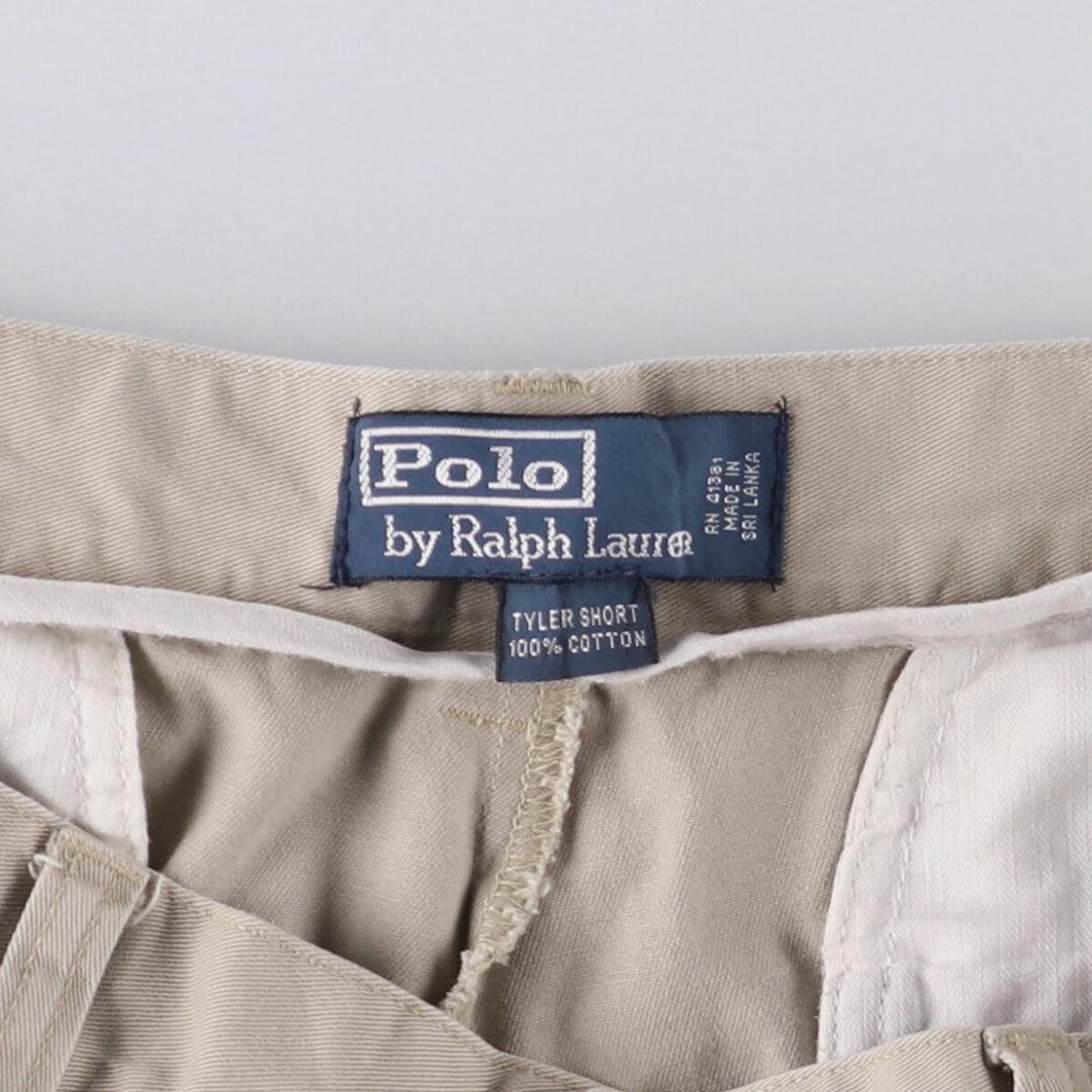 Ralph Lauren POLO by Ralph Lauren TYLER SHORT Two-pleat chino shorts, short pants, men's size W34 cotton Beige type Vintage Second Hand
