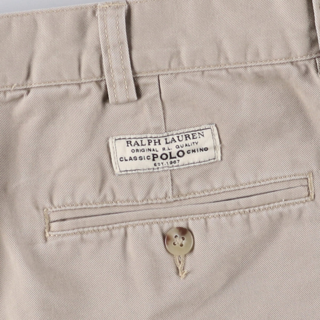 Ralph Lauren POLO by Ralph Lauren TYLER SHORT Two-pleat chino shorts, short pants, men's size W34 cotton Beige type Vintage Second Hand