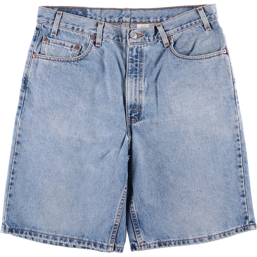 90'S Levi's 550 Relaxed Fit Denim Shorts, Made in USA, Men's Size 37, Vintage cotton blue type Vintage Second Hand