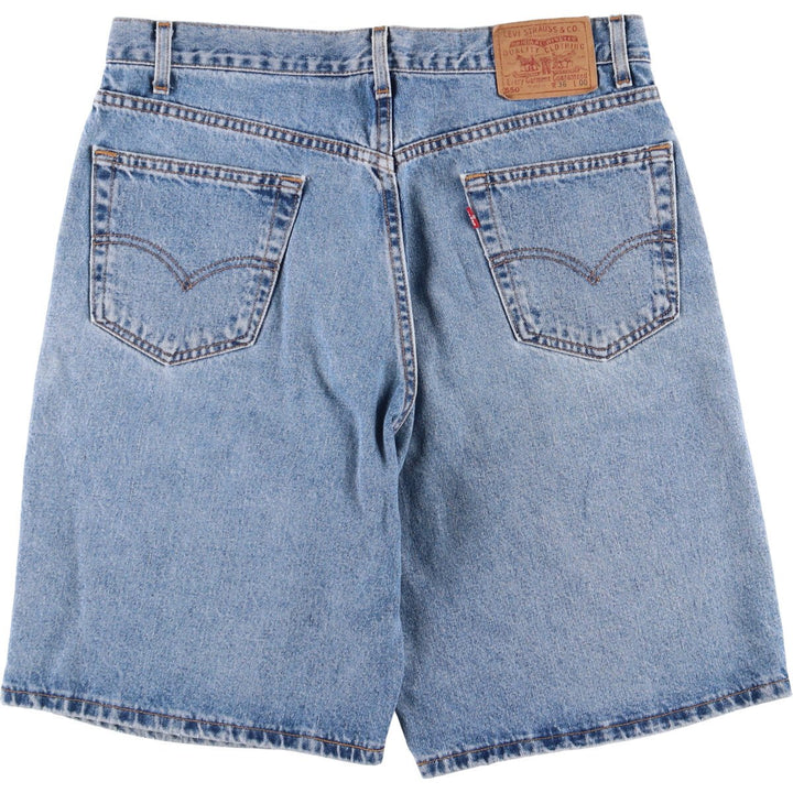 90'S Levi's 550 Relaxed Fit Denim Shorts, Made in USA, Men's Size 37, Vintage cotton blue type Vintage Second Hand