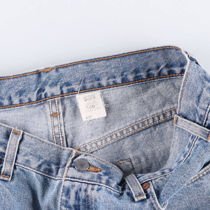 90'S Levi's 550 Relaxed Fit Denim Shorts, Made in USA, Men's Size 37, Vintage cotton blue type Vintage Second Hand