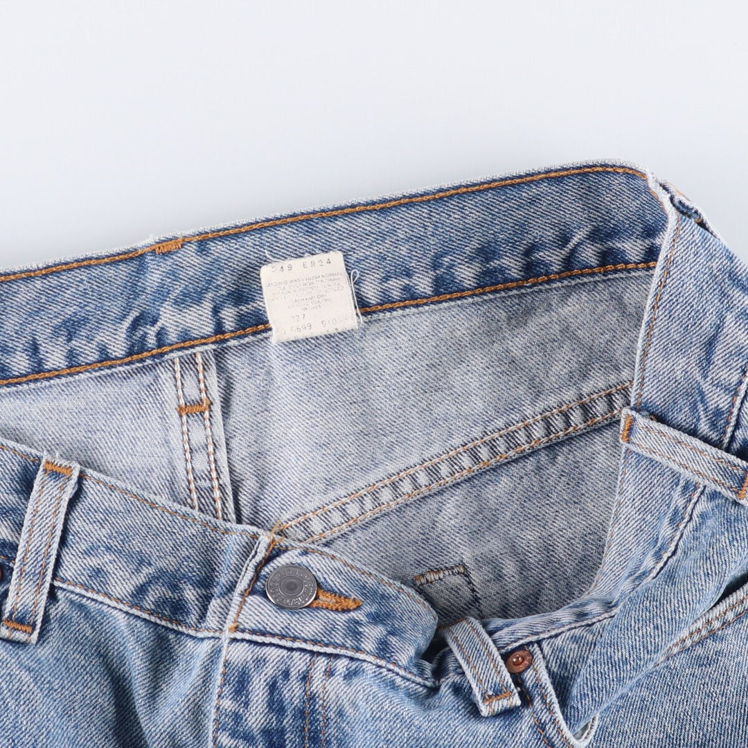 90'S Levi's 550 Relaxed Fit Denim Shorts, Made in USA, Men's Size 37, Vintage cotton blue type Vintage Second Hand