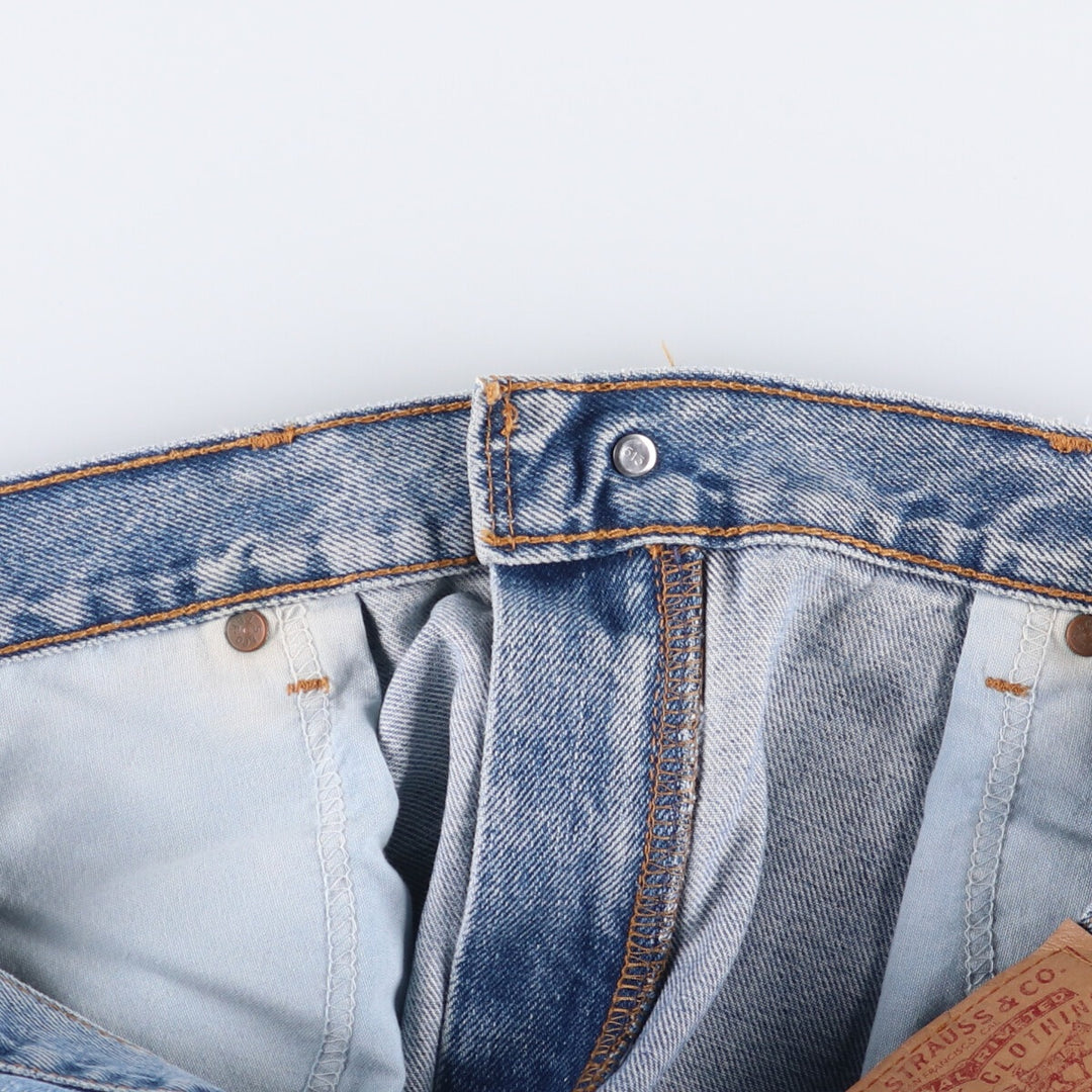 90'S Levi's 550 Relaxed Fit Denim Shorts, Made in USA, Men's Size 37, Vintage cotton blue type Vintage Second Hand