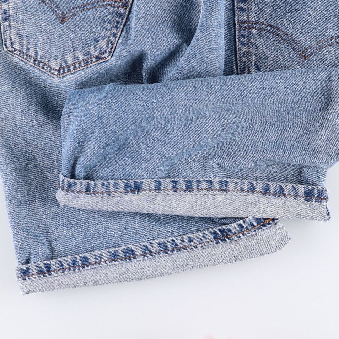 90'S Levi's 550 Relaxed Fit Denim Shorts, Made in USA, Men's Size 37, Vintage cotton blue type Vintage Second Hand