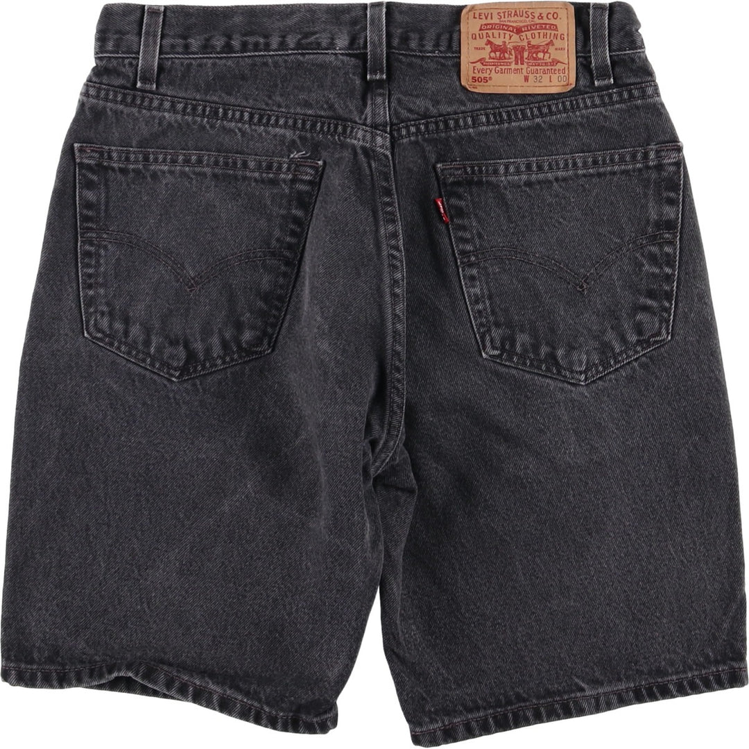 2000'S Levi's 505 Regular Fit 34505-1865 Black Denim Shorts, Men's Size W31 cotton black type Vintage Second Hand