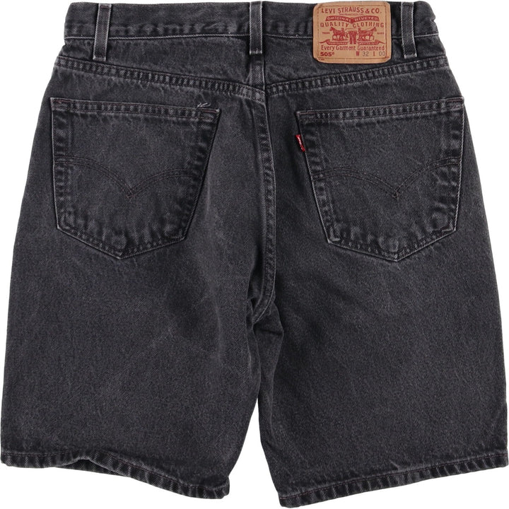 2000'S Levi's 505 Regular Fit 34505-1865 Black Denim Shorts, Men's Size W31 cotton black type Vintage Second Hand