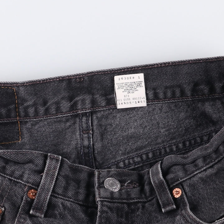 2000'S Levi's 505 Regular Fit 34505-1865 Black Denim Shorts, Men's Size W31 cotton black type Vintage Second Hand