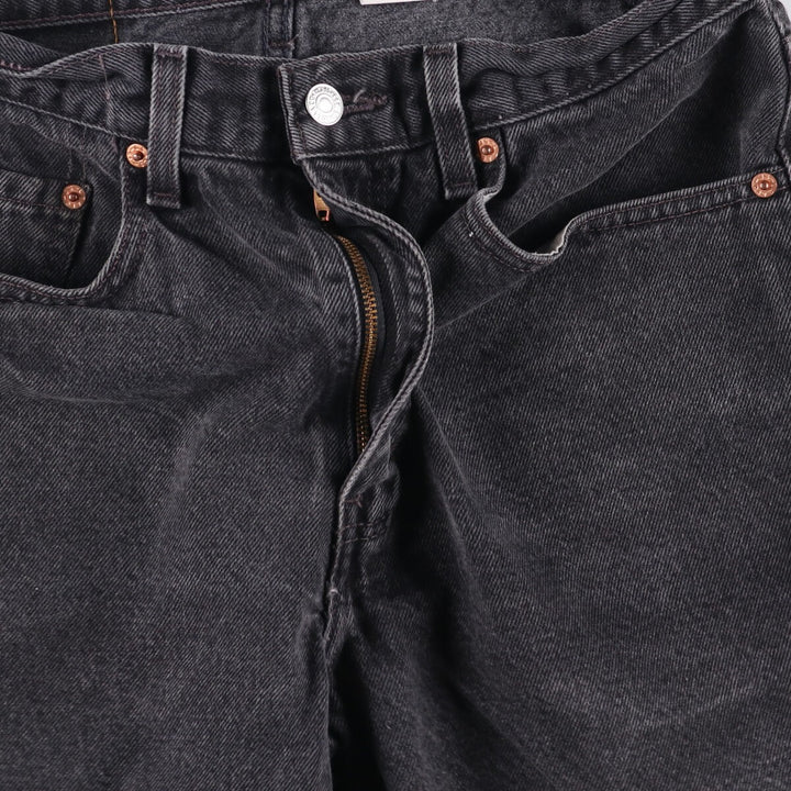 2000'S Levi's 505 Regular Fit 34505-1865 Black Denim Shorts, Men's Size W31 cotton black type Vintage Second Hand