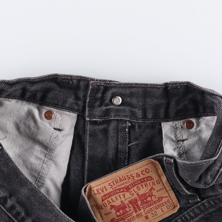 2000'S Levi's 505 Regular Fit 34505-1865 Black Denim Shorts, Men's Size W31 cotton black type Vintage Second Hand