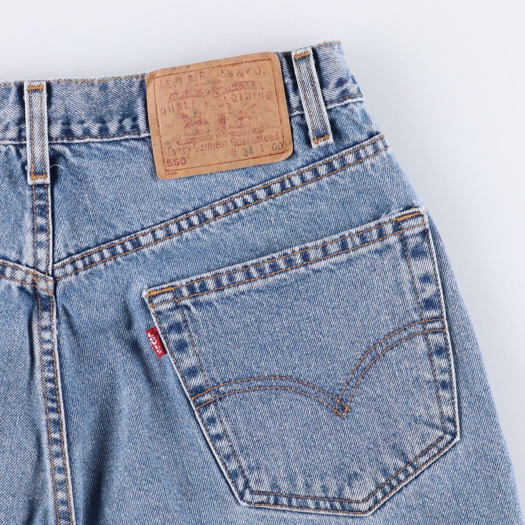 90'S Levi's 550 Relaxed Fit Denim Shorts/Jorts Men's Size 33 (Vintage) cotton blue type Vintage Second Hand