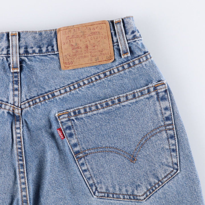 90'S Levi's 550 Relaxed Fit Denim Shorts/Jorts Men's Size 33 (Vintage) cotton blue type Vintage Second Hand