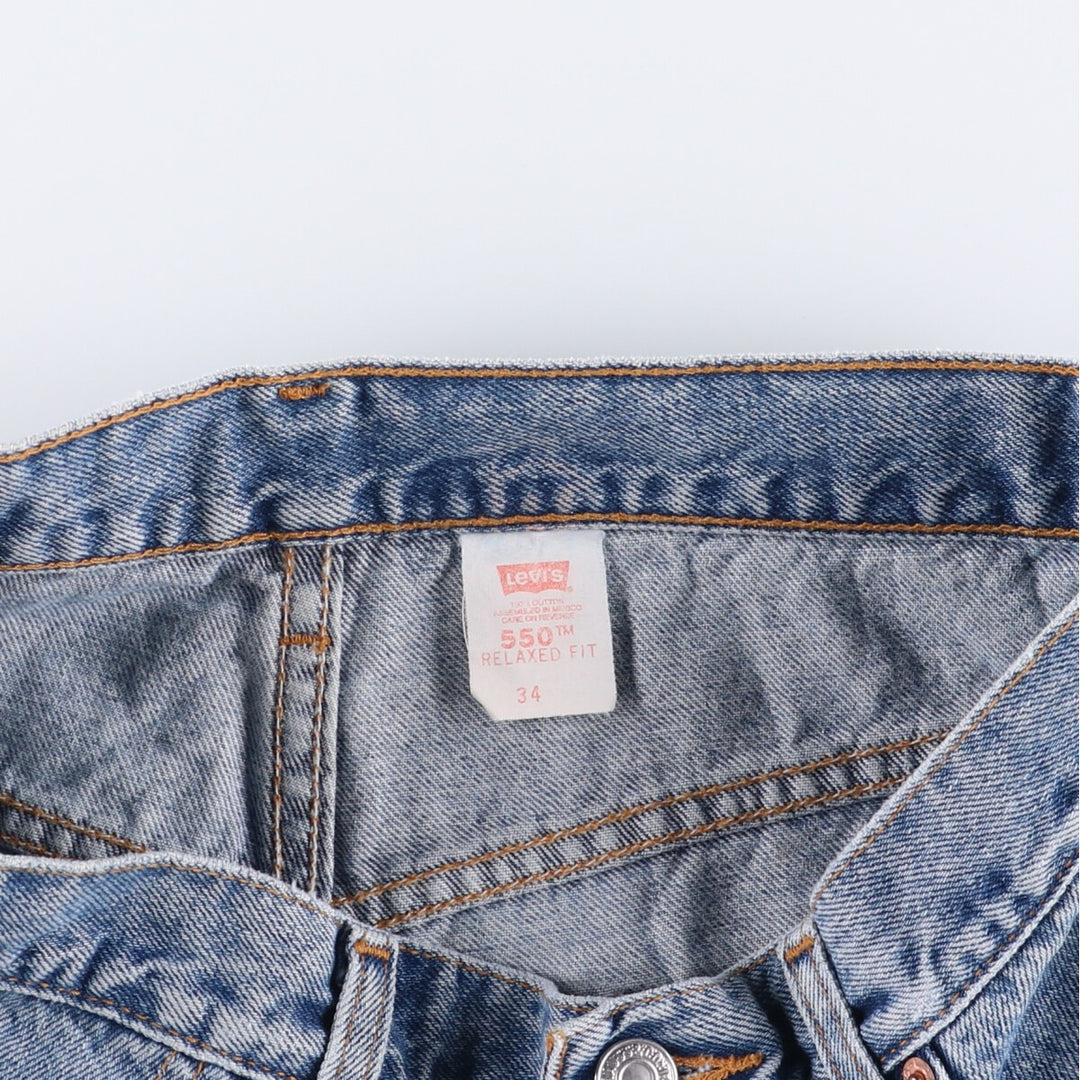 90'S Levi's 550 Relaxed Fit Denim Shorts/Jorts Men's Size 33 (Vintage) cotton blue type Vintage Second Hand
