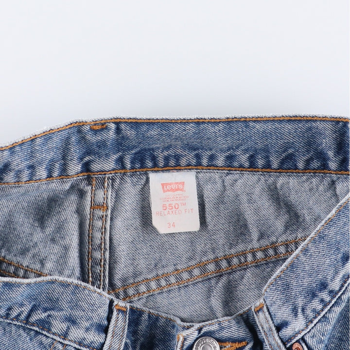 90'S Levi's 550 Relaxed Fit Denim Shorts/Jorts Men's Size 33 (Vintage) cotton blue type Vintage Second Hand