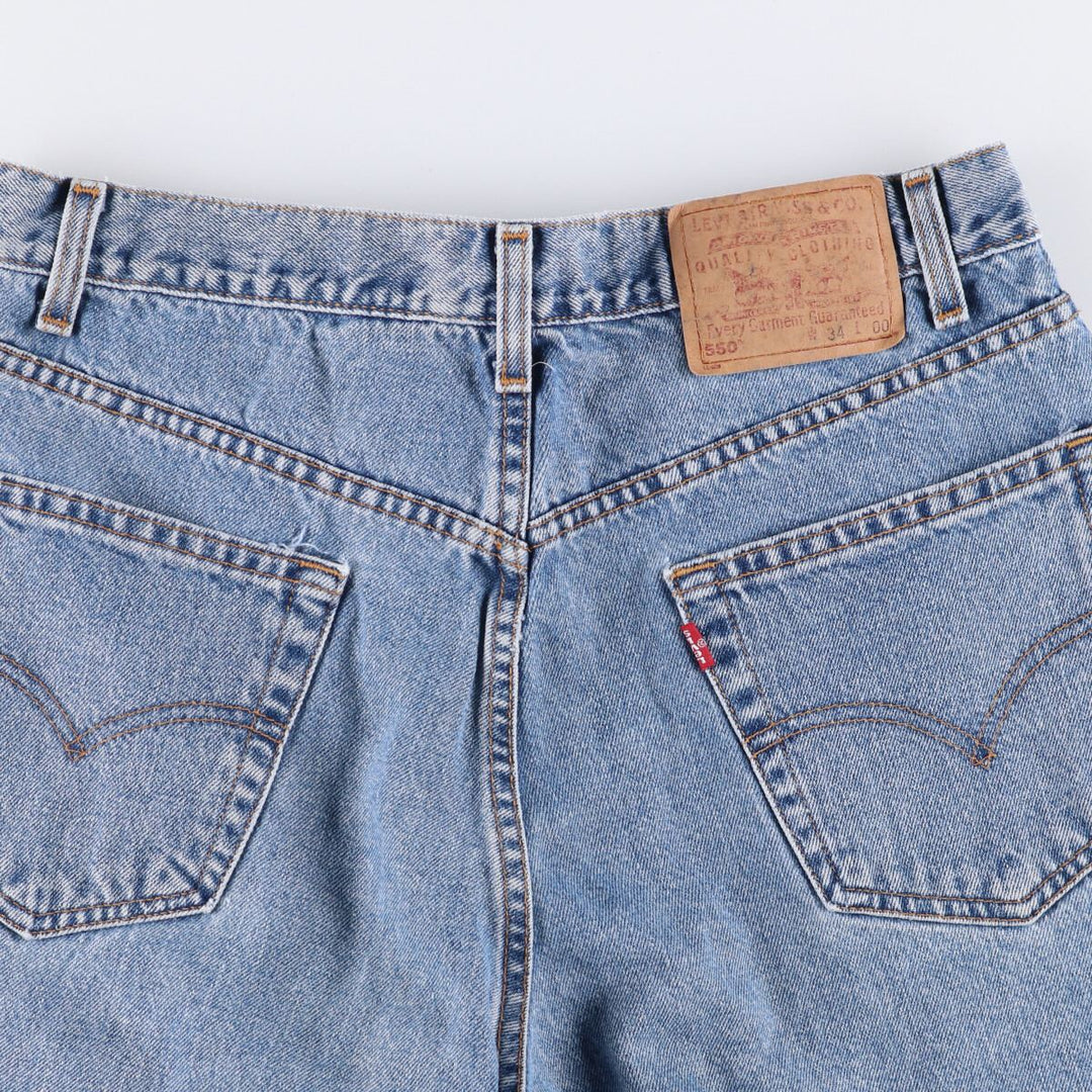 90'S Levi's 550 Relaxed Fit Denim Shorts/Jorts Men's Size 33 (Vintage) cotton blue type Vintage Second Hand