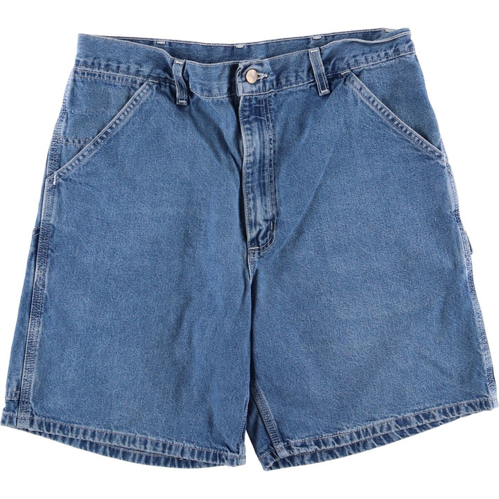 90'S Carhartt denim painter shorts, made in the USA, men's size W34, vintage unclear blue type Vintage Second Hand