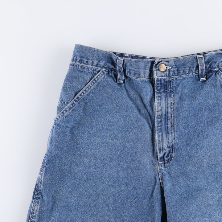 90'S Carhartt denim painter shorts, made in the USA, men's size W34, vintage unclear blue type Vintage Second Hand