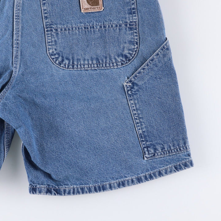 90'S Carhartt denim painter shorts, made in the USA, men's size W34, vintage unclear blue type Vintage Second Hand