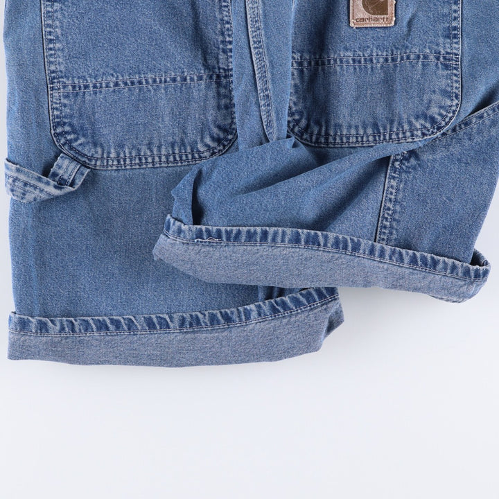 90'S Carhartt denim painter shorts, made in the USA, men's size W34, vintage unclear blue type Vintage Second Hand