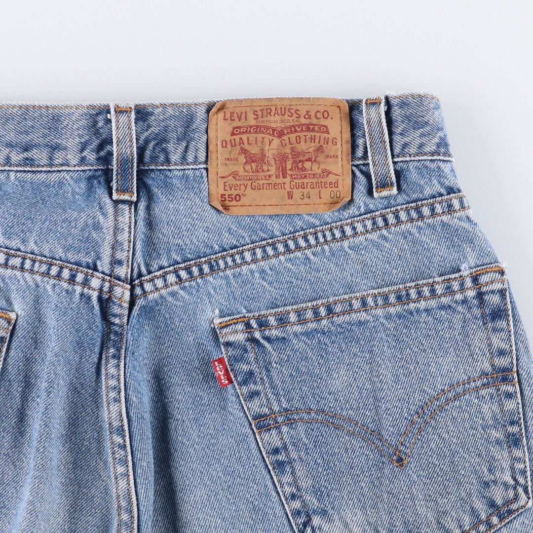 90'S Levi's 550 Relaxed Fit Denim Shorts/Jorts, Men's, Size 34, Vintage cotton blue type Vintage Second Hand