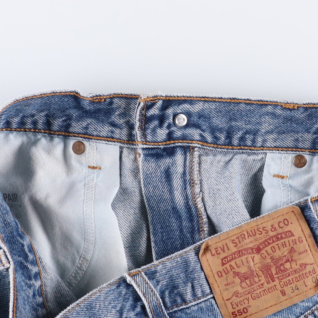 90'S Levi's 550 Relaxed Fit Denim Shorts/Jorts, Men's, Size 34, Vintage cotton blue type Vintage Second Hand