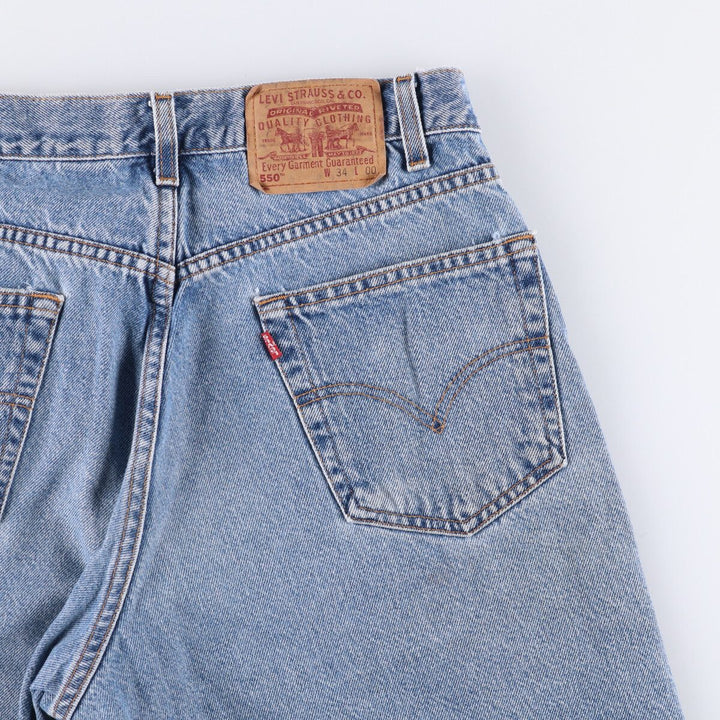 90'S Levi's 550 Relaxed Fit Denim Shorts/Jorts, Men's, Size 34, Vintage cotton blue type Vintage Second Hand